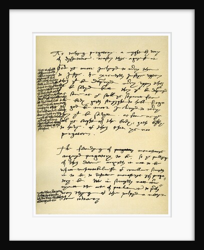 Arguments against Purgatory in the hand of Hugh Latimer, Bishop of Worcester by Henry VIII