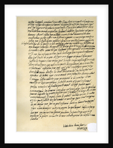 Letter from Mary Queen of Scots to Queen Elizabeth I, Sheffield by Mary Queen of Scots