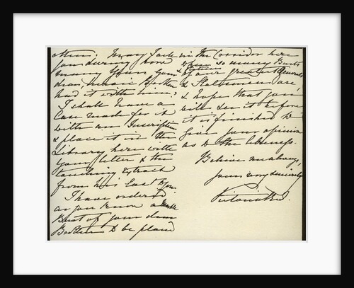 Letter from Queen Victoria to Mary Augusta Gordon, Windsor Castle by Queen Victoria