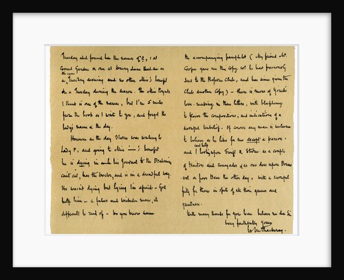 Letter from William Makepeace Thackery to TW Gibbs by William Makepeace Thackeray