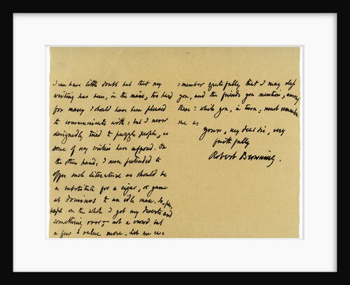 Letter from Robert Browning to William G Kingsland by Robert Browning