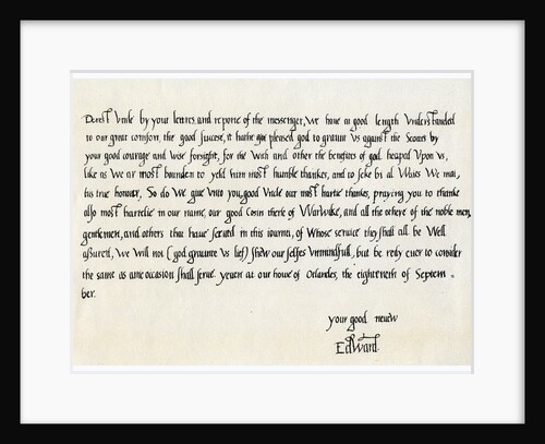 Letter from Edward VI to his uncle, Edward Seymour by Edward VI