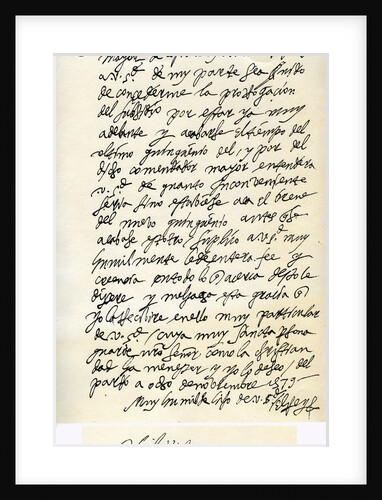 Letter from Philip II of Spain to Pope Gregory XIII, 8th November 1579 by King Philip II