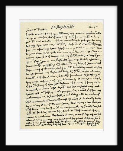Letter from Thomas Ken, Bishop of Bath and Wells to George Harbin by Thomas Ken