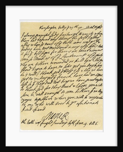 Letter from Queen Mary II to Frances Lumley by Mary II