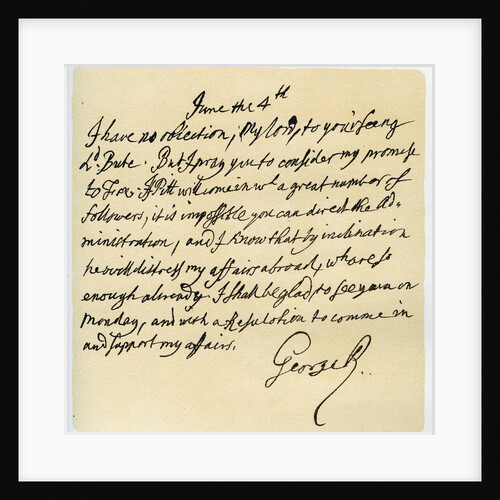 Letter from George II to Thomas Pellam-Holles, 4th June 1757 by George II