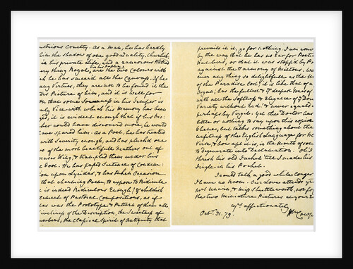 Letter from William Cowper to William Unwin by William Cowper