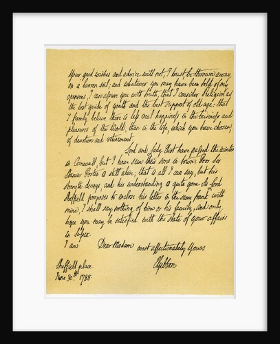 Letter from Edward Gibson to his aunt, Hester Gibson by Edward Gibson