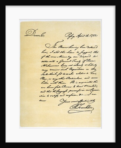 Letter from Benjamin Franklin to David Hartley MP by Benjamin Franklin