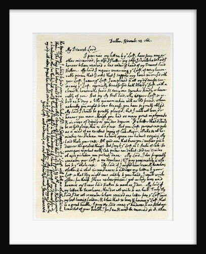 Letter from Jeremy Taylor to Lord Hatton by Jeremy Taylor