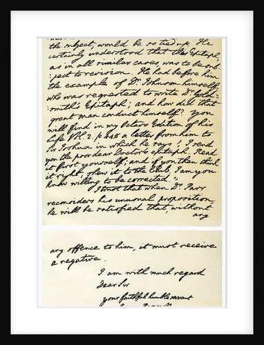 Letter from James Boswell to Edmond Malone by James Boswell
