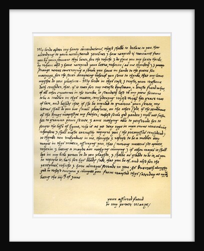 Letter from Queen Mary I to Lord Seymour of Sudeley, 4th June 1547 by Mary I