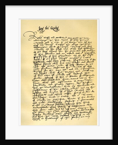 Letter from Lady Jane Grey to William Parr by Lady Jane Grey