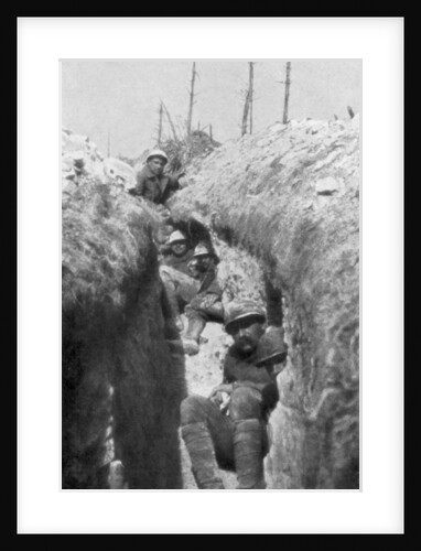 Stretcher-bearers in a trench, south of Cornillet, First World War by Anonymous
