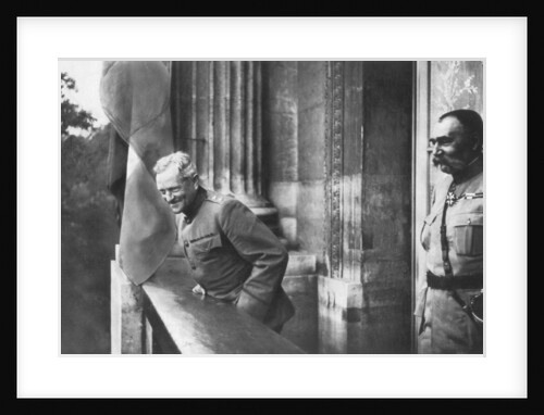 General Pershing on the balcony of the Hotel Crillon, Paris, First World War by Anonymous