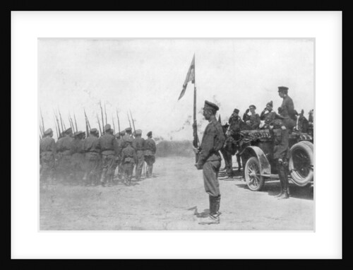 Russian troops parading in front of Alexander Kerensky, First World War, July 1917 by Anonymous