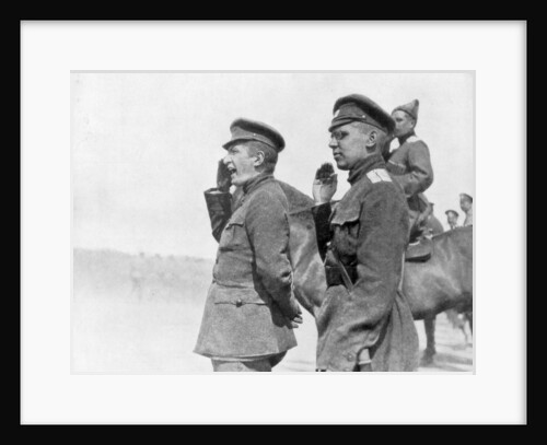 Alexander Kerensky during a review of Russian troops, First World War by Anonymous