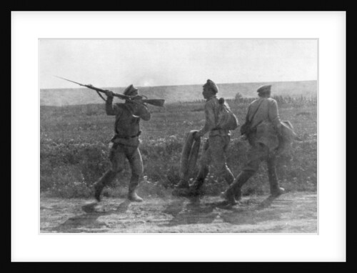 Russian soldier assaulting his retreating comrade, Ternopil, Ukraine, First World War by Anonymous