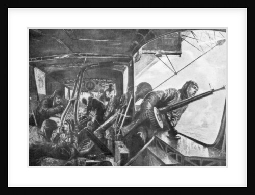 'On board a Zeppelin', German air fleet, First World War by Felix Schwormstadt