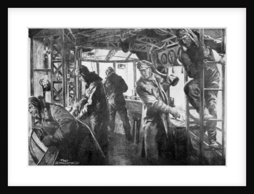 'Command area on board a Zeppelin', German air fleet, First World War by Felix Schwormstadt