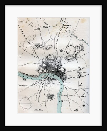 A map of Richmond and its vicinity showing all batteries by W Kemble