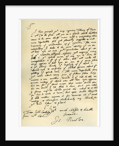 Letter from Sir Issac Newton to William Briggs by Isaac Newton