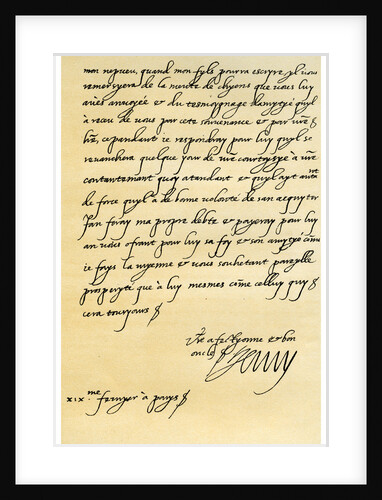 Letter from Henry IV of France to Henry, Prince of Wales by Henry IV