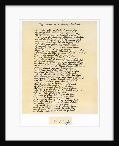 Elegy, written in a Country Churchyard by Thomas Gray