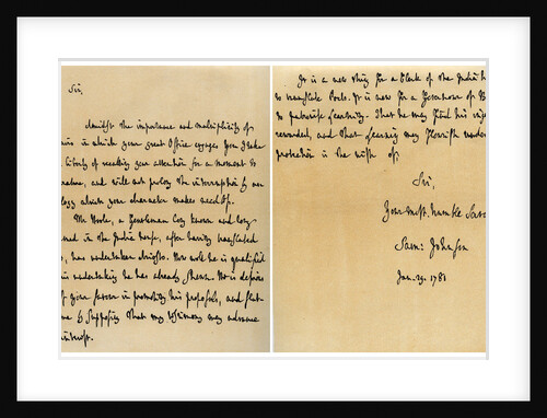 Letter from Dr Samuel Johnson to Warren Hastings by Dr Samuel Johnson