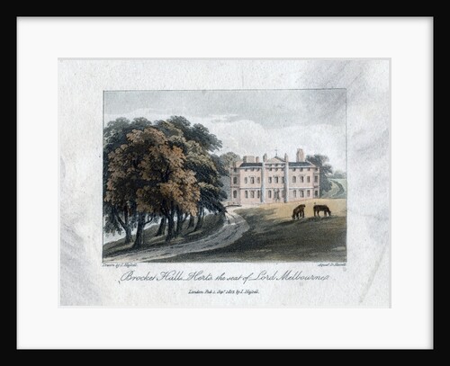 Brocket Hall, Herts, the seat of Lord Melbourne by Daniel Havell