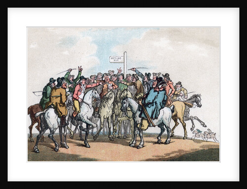 The Betting Post, Humours of Fox Hunting by Thomas Rowlandson