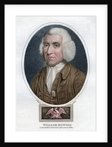William Bowyer, 18th century English printer and literary editor by J Chapman