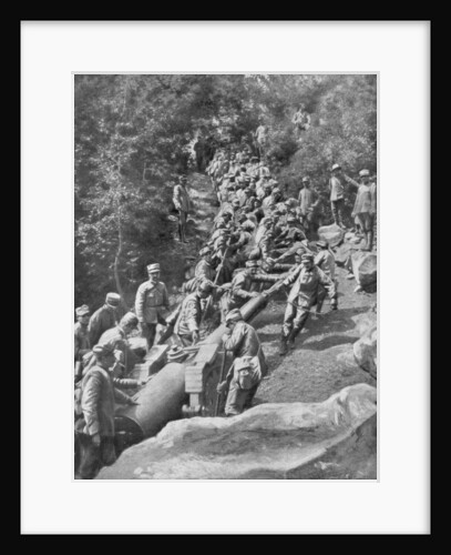 Artillery piece being pulled by 600 soldiers, Second Battle of the Isonzo, World War I by Anonymous