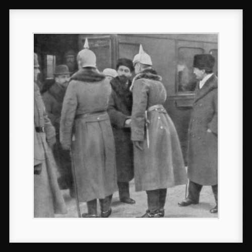 Leon Trotsky arriving for peace negotiations with the Germans, Brest-Litovsk by Anonymous