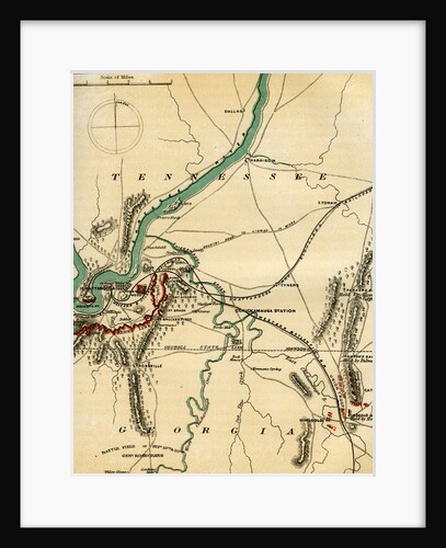 Map of Chattanooga and its defences, Tennessee by Charles Sholl