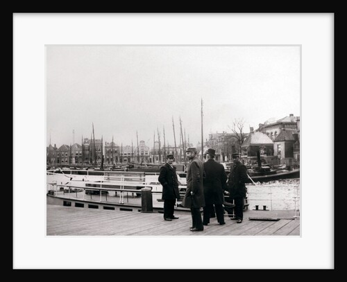Men by a canal boat, Rotterdam by James Batkin