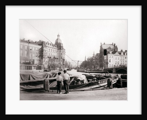 Two boys by a canal, Rotterdam by James Batkin