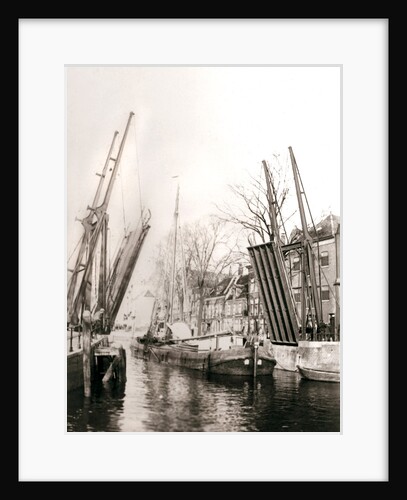 Canal bridge and boats, Dordrecht, Netherlands by James Batkin