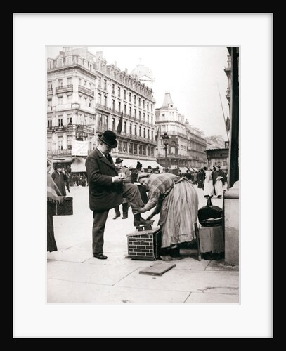 Woman polishing shoes, Brussels by James Batkin