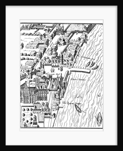 Bird's-eye view of the Palace of Westminster, London, c1560, (c1902-1905) by Anonymous