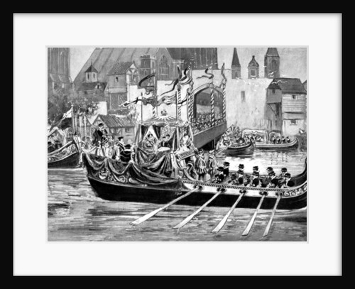 Queen Elizabeth's river coronation procession, London by Anonymous