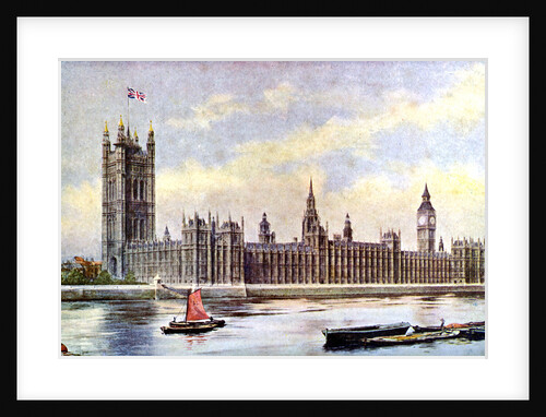 The Houses of Parliament from Lambeth Palace, Westminster, London by Anonymous