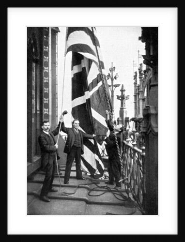 Hoisting the Union Jack, Houses of Parliament, Westminster by Anonymous