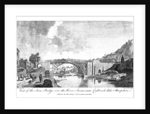 View of the iron bridge over the river Severn, Coalbrookdale, Shropshire by W & J Walker