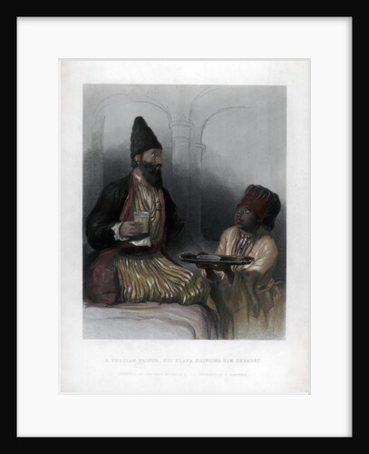 A Persian Prince, his slave bringing him sherbet by H Robinson