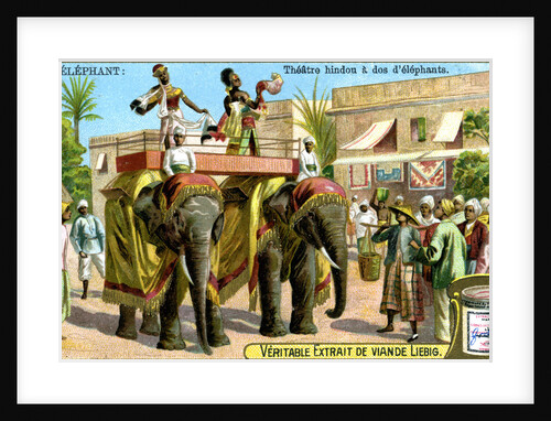 Hindu theatre on the backs of Elephants by Anonymous