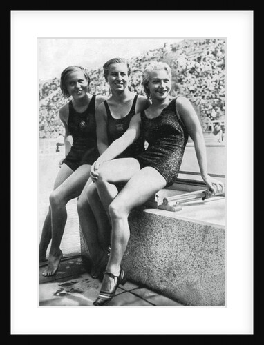 Medallists from the women's platform diving event, Berlin Olympics by Anonymous