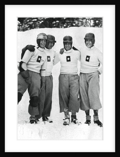 Swiss four man bobsleigh team, Winter Olympic Games, Garmisch-Partenkirchen, Germany by Anonymous