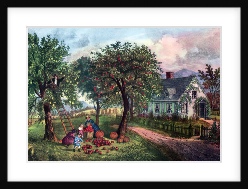 American Homestead in Autumn by Currier and Ives