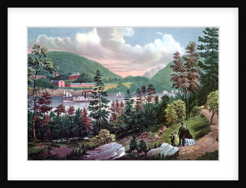 West Point, US Military Academy, from the opposite Shore by Currier and Ives